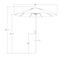 California Umbrella 7.5' Bronze Aluminum Market Patio Umbrella, Sunbrella Gateway Mist 194061335987 - alternate 2